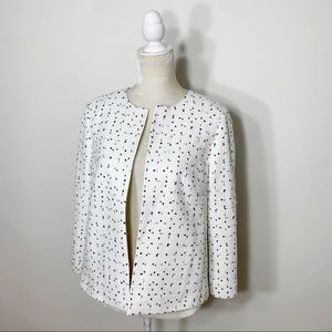 ❗️ANN TAYLOR speckled tweed open blazer jacket